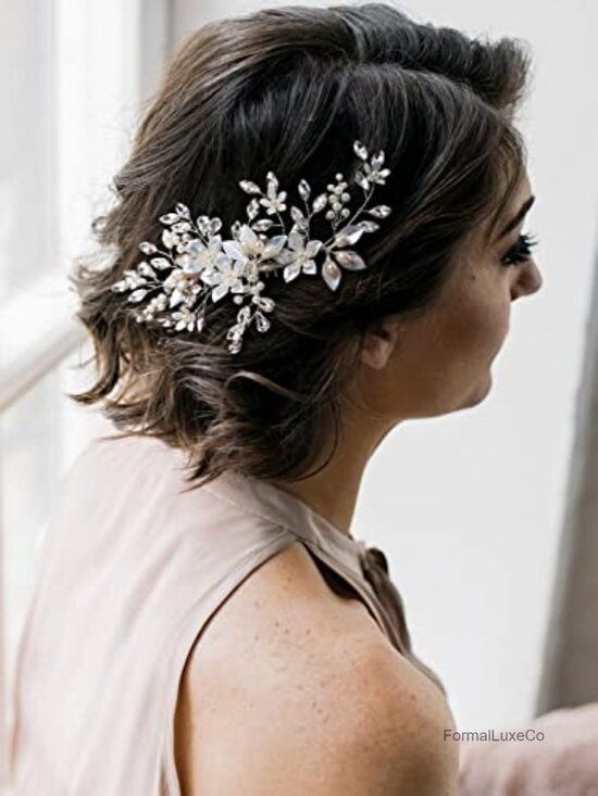 Handmade Pearl Flower Bridal Hair Comb Wedding Hair Clip Accessory main image 5